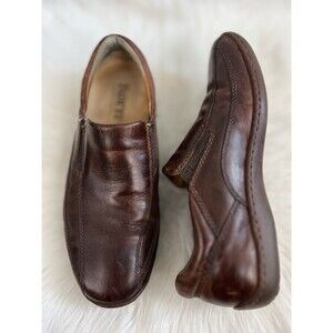 Born Brown Leather Slip-On Loafers Casual Comfort Walking Shoes Preppy Mens 8M